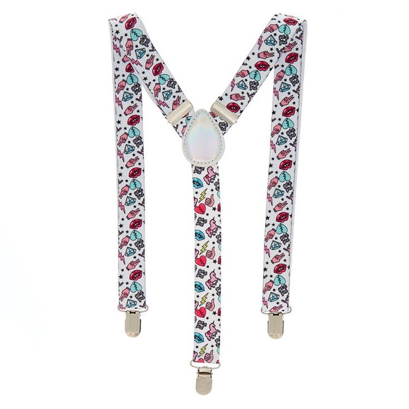 New Kawaii White Unicorn Adjustable Suspender Straps - Picture 1 of 2
